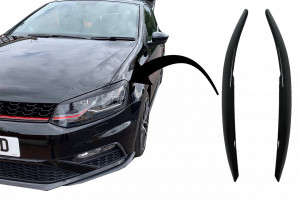 Pleoape Faruri compatibil cu VW Polo 6R 6C 2009-2017 Negru Lucios