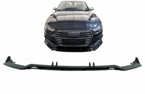Prelungire Bara Fata Lip compatibil cu Audi A4 B9 8W S-Line (2016-2018) Negru Lucios - Img 2