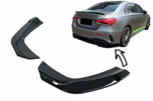 Prelungiri Extensii Bara Spate compatibil cu Mercedes A-Class W177 A35 Sedan 2018-> Negru Lucios - Img 2
