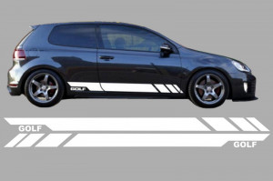 Stickere Laterale Alb compatibil cu VW Golf 5, 6, 7, 2003-2020