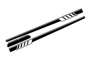 Stickere Laterale compatibil cu Mercedes C-Class C205 Coupe A205 Cabriolet 2014-> C63 Design Negru Lucios - Img 2