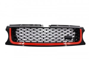 Ansamblu Grila Centrala si Grile Laterale Land ROVER Range ROVER Sport Facelift 2010-2013 L320 Autobiography Look Black Red Edition - Img 5
