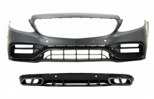 Bara Fata cu Difuzor Spate compatibil cu Mercedes C-Class A205 C205 Coupe Cabriolet 2014-2019 C63 Design