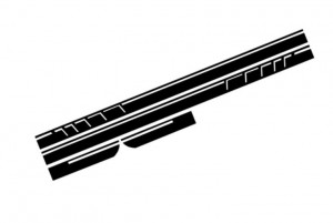 Bara Fata cu Stickere Laterale Negru Mat compatibil cu Mercedes A-Class W176 2012-2018 A45 Design - Img 4