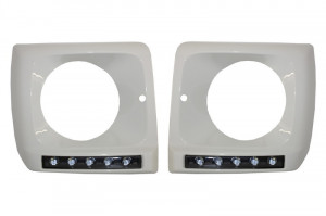 Carcasa Faruri ALB cu Lumini de zi Dedicate LED DRL compatibil cu Mercedes G-class W463 1989-2012 G65 Design