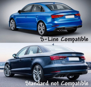 Difuzor Bara Spate compatibil cu AUDI A3 8V Facelift Sedan Cabrio 2016-2018 RS3 Design - Img 8