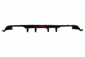 Difuzor Bara Spate compatibil cu VW Golf 7.5 VII Facelift 2017-2019 R Look Negru Lucios cu Reflector Led Rosu - Img 2