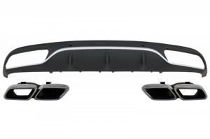 Difuzor Bara Spate cu Ornamente Evacuare compatibil cu Mercedes C-Class C205 A205 Coupe Cabriolet 2014-2019 C63 Design