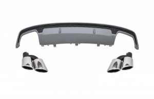 Difuzor Bara Spate cu Ornamente toba compatibil cu AUDI A7 4G Facelift 2015-2018 S7 Design