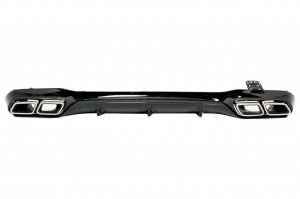 Difuzor Bara Spate cu Ornamente Toba Crom compatibil cu Mercedes E-Class W213 Sport Line 2016-2019 E63 Design