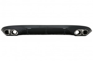 Difuzor Bara Spate cu Ornamente toba si Eleron Portbagaj compatibil cu Mercedes E-Class C238 AMG Sport Line Coupe 2016-> E53 Design Negru Crom - Img 6