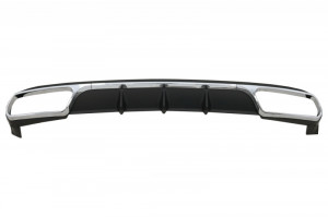 Difuzor Bara Spate cu Ornamente Tobe Crom compatibil cu Mercedes W212 E-Class Facelift 2013-2016 E65 Dessign pentru Bara Spate Standard - Img 6