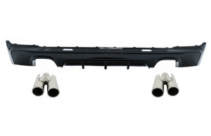 Difuzor Bara Spate Evacuare Dubla Negru Lucios cu Tobe Ornamente compatibil cu BMW Seria 2 F22, F23 2013-> M Performance Design - Img 7