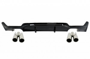 Difuzor Bara Spate Evacuare Dubla Negru Lucios si Ornamente Tobe compatibil cu BMW 4 Series F32 F33 F36 M Performance Design 2013->