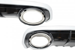 Difuzor Bara Spate si Ornamente Evacuare compatibil cu Audi A6 4G Facelift 2015-2018 RS6 Design - Img 4