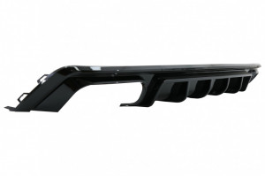 Difuzor Bara Spate si Ornamente Evacuare compatibil cu Audi A6 C8 4K Avant Sedan (2018-up) S6 Design Negru Lucios - Img 5