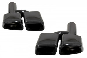 Difuzor cu Evacuare Dubla compatibil cu Mercedes CLS Sedan W218 2011-2017 Eleron Portbagaj si Ornamente toba pentru bara AMG Sport Line - Img 2