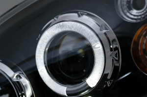 Faruri Angel Eyes compatibil cu Opel Corsa B 1993-2000 LHD Negru - Img 4