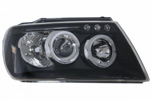 Faruri Angel Eyes compatibile cu Jeep Grand Cherokee 1999-2004 Negru - Img 3