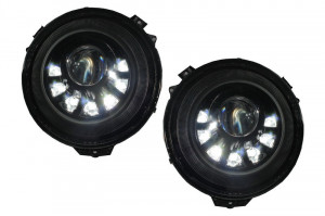 Faruri Bi-Xenon LED compatibil cu Mercedes W463 G-Class 2005-2017 M-look cu semnal secvential dinamic - Img 4