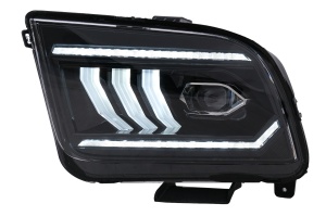 Faruri Full LED compatibil cu Ford Mustang V Pre-Facelift 2005-2009 Negru cu Semnal Dinamic Secvential - Img 4