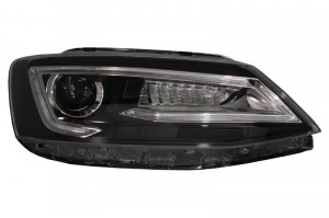 Faruri LED DRL compatibil cu VW Jetta Mk6 VI Non GLI 2011-2017 Semnal Dinamic Secvential Demon Bi-Xenon Design - Img 2