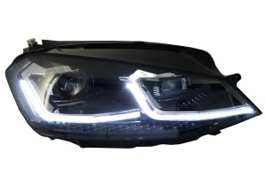 Faruri LED RHD compatibil cu VW Golf 7 VII 2012-2017 Facelift G7.5 R Line Look cu Semnal Dinamic - Img 4