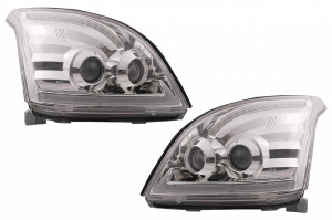 Faruri LED TUBE LIGHT compatibil cu Toyota Land Cruiser FJ120 2003-2009 Crom cu Semnal Dinamic