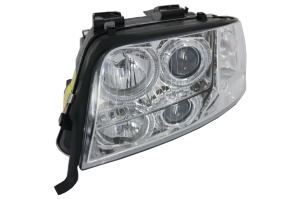 Faruri Xenon compatibil cu Audi A6 4B C5 2001-2004 Angel Eyes Crom - Img 4