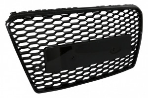 Grila Bara Fata compatibil cu Audi A7 4G Pre-Facelift 2010-2014 RS7 Design Negru Lucios