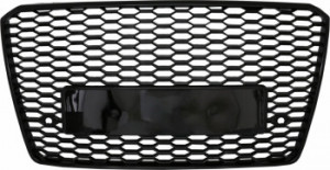 Grila Bara Fata compatibil cu Audi A8 D4 Facelift 2014-2017 RS8 Design Negru Lucios - Img 2