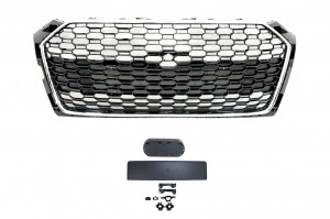 Grila Centrala compatibil cu Audi A5 F5 2017-2019 RS Design Negru Crom