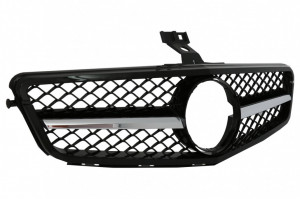 Grila Centrala compatibil cu Mercedes C-Class W204 S204 Limousine Station Wagon 2007-2014 Sport Negru Lucios C63 Design - Img 2