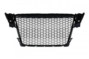 Grila Centrala Fara Emblema compatibil cu AUDI A4 B8 2007-2012 RS Design Negru Lucios - Img 3