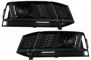Grile Laterale compatibil cu Audi A4 B9 Sedan Avant 2016-2018 S-Line RS4 Design Negru