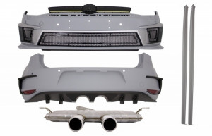 Kit Exterior Complet compatibil cu VW Golf VII 7 2012-2017 R400 Look cu Sistem Evacuare