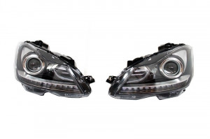 LED DRL Faruri Bi-Xenon compatibil cu Mercedes C-Class W204 Facelift 2011-2014 - Img 2