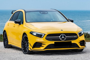 Ornamente bara fata flapsuri compatibil cu MERCEDES A-Class W177 2018-> Design Negru - Img 3
