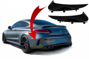 Ornamente bara Spate flapsuri compatibil cu Mercedes C Class C205 A205 2014-2018 Coupe Cabriolet Negru Lucios - Img 2