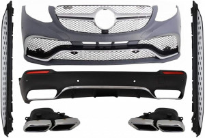 Pachet Exterior Complet compatibil cu Mercedes GLC SUV X253 2015-2019 GLC63 Design cu Praguri Trepte Laterale
