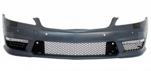 Pachet Exterior Complet compatibil cu Mercedes S-Class W221 2005-2011 cu Grila Negru Lucios si Ornamente de Evacuare - Img 2