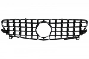 Prelungiri Bara Fata si Grila Centrala compatibil cu Mercedes A-Class W176 Facelift 2015-2018 A45 Design Negru Lucios - Img 4