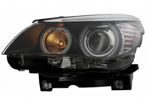 Set faruri Angel Eyes CCFL compatibil cu BMW Seria 5 E60 E61 2003-2004 Negru LCI Look pentru Xenon D2S - Img 4