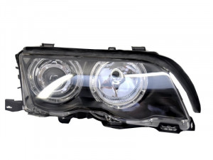 Set faruri Angel Eyes compatibil cu BMW Seria 3 E46 1998-2001 Black Edition - Img 2
