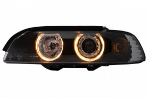 Set faruri Angel Eyes compatibil cu BMW Seria 5 E39 1995-2000 Angel Eyes Negru - Img 2