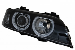 Set faruri Angel Eyes compatibil cu BMW Seria 5 E39 Sedan Touring 1996-2003 Editie Negru Gri - Img 3