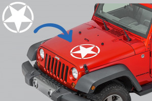 Sticker Stea ALB Universal compatibil cu Jeep, SUV, Camioane sau alte Autoturisme