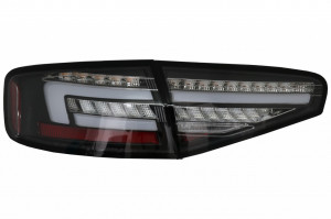 Stopuri Full LED compatibil cu Audi A4 B8 2012-2015 Sedan Rosu Negru Semnal Dinamic OEM Halogen - Img 2
