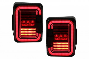 Stopuri Full LED compatibil cu JEEP Wrangler JK 2007-2017 Fumuriu