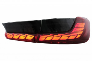 Stopuri LED compatibil cu BMW Seria 3 G20 G28 M3 G80 Sedan 2018-2022 Rosu Fumuriu cu Semnal Dinamic - Img 2